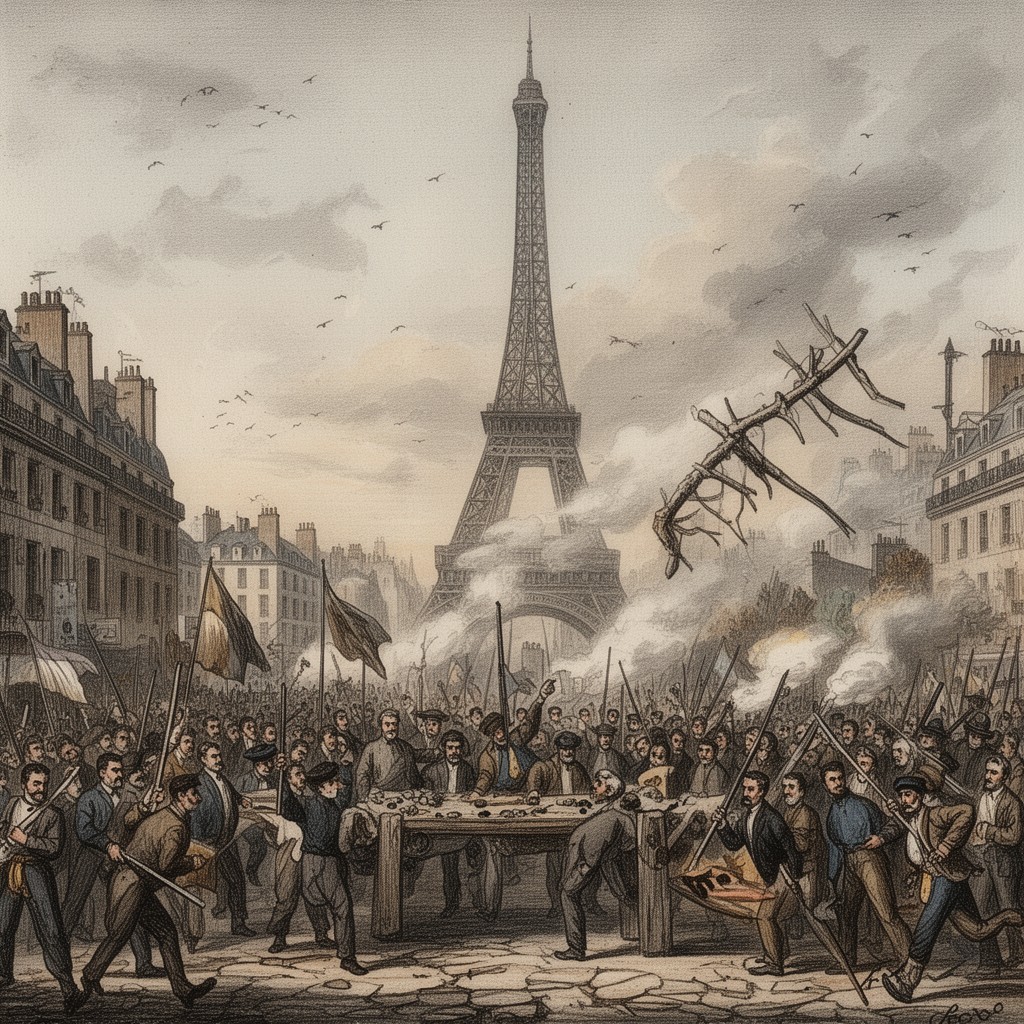 AI-generated illustration of Paris Commune