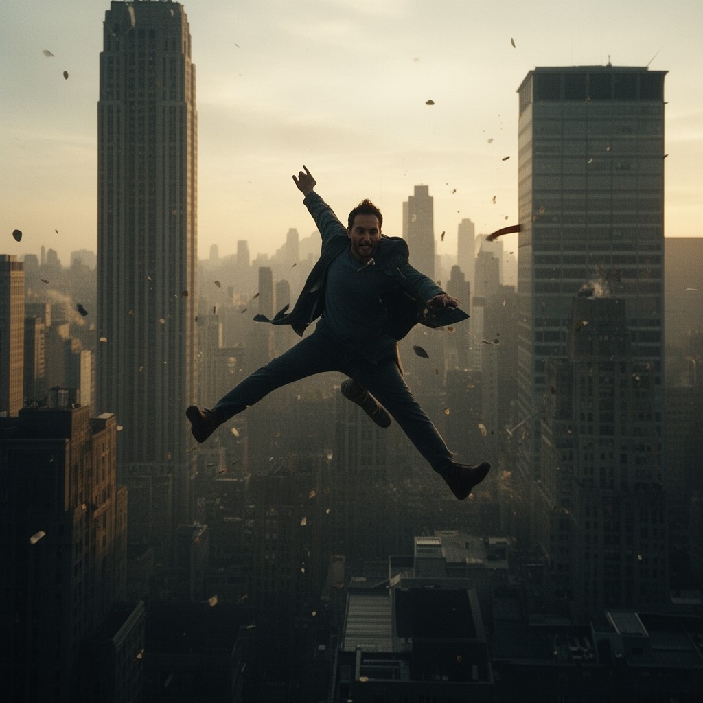 AI-generated illustration of Falling Man