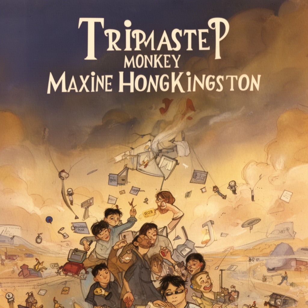 AI-generated illustration of Tripmaster Monkey: His Fake Book
