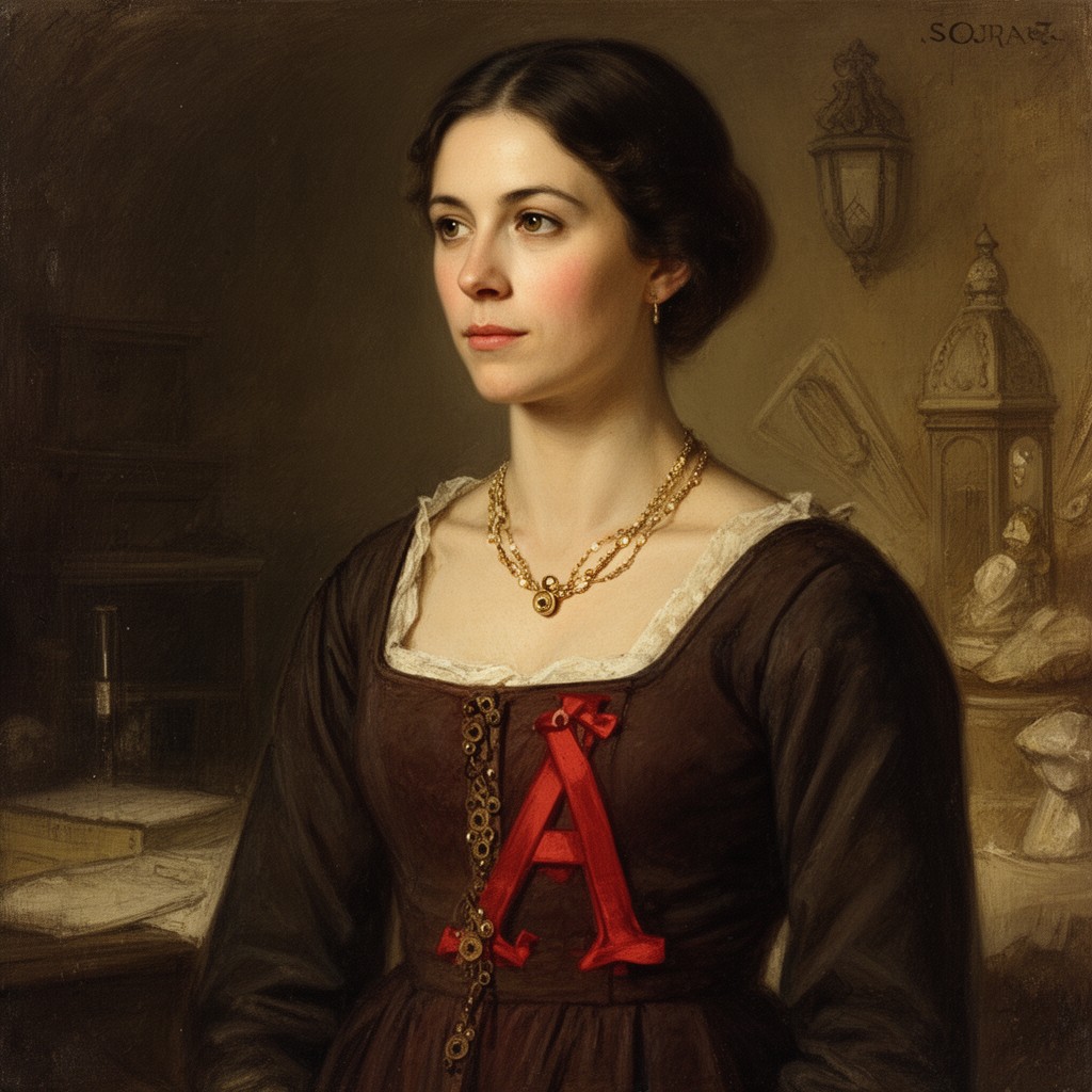 AI-generated illustration of Hester Prynne
