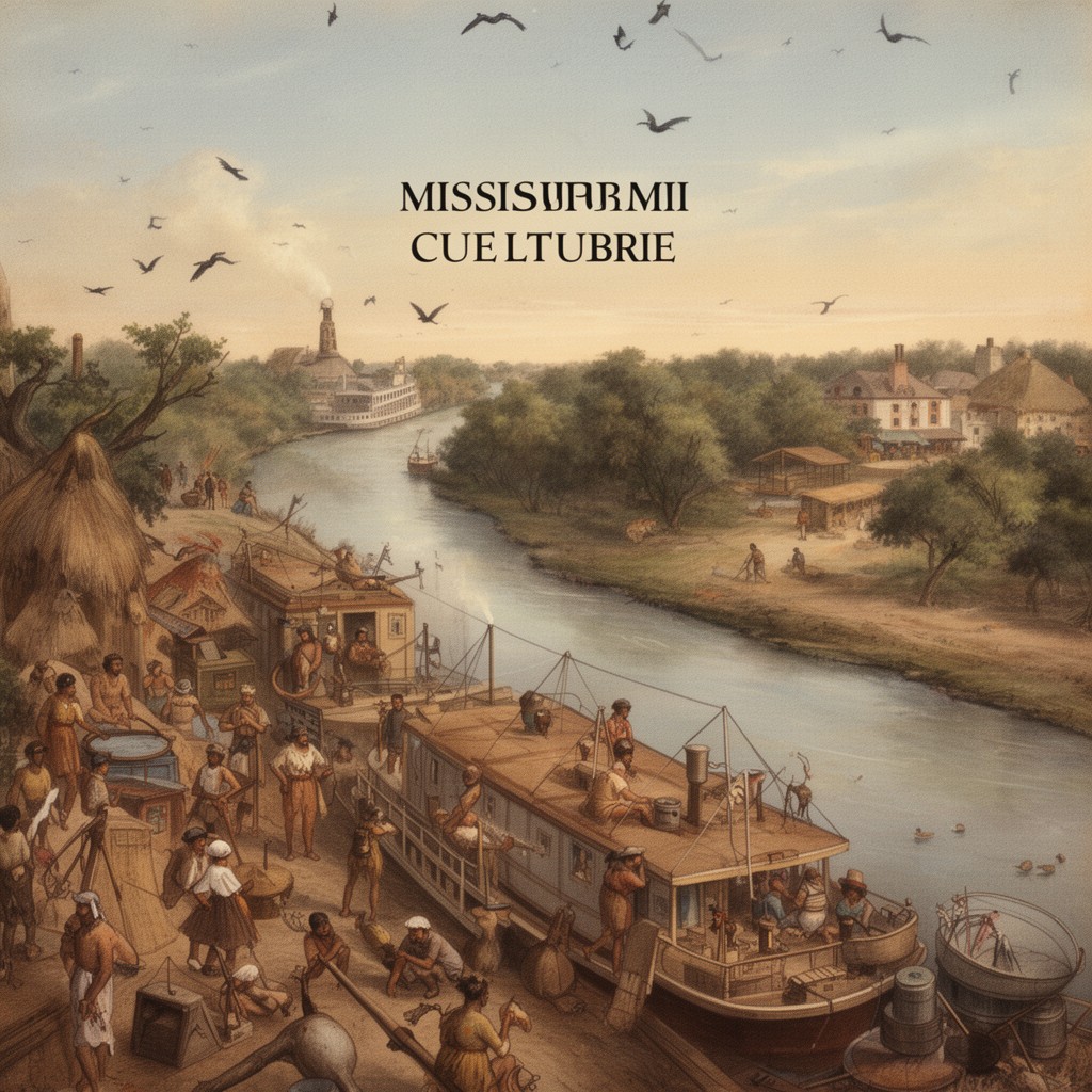 AI-generated illustration of Mississippi River culture