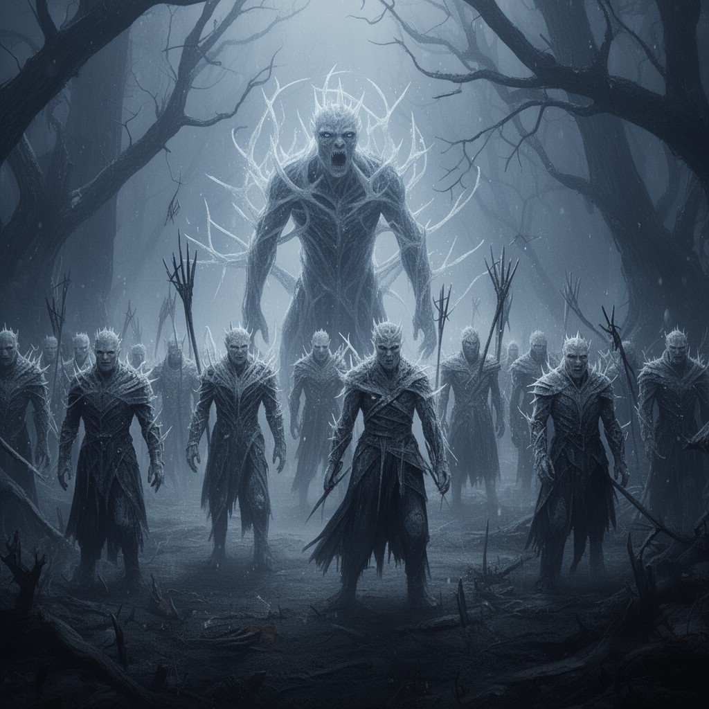 AI-generated illustration of White Walkers motif