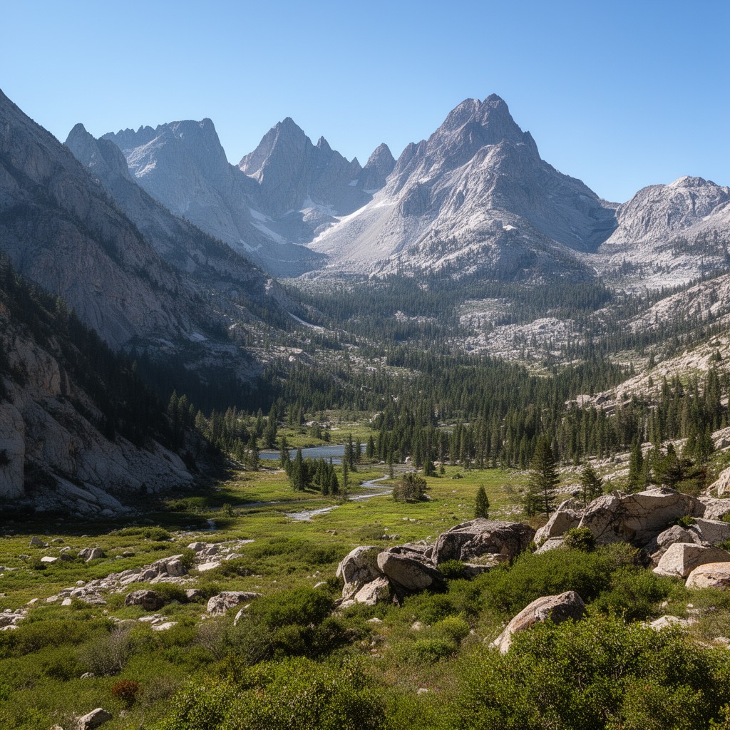 AI-generated illustration of Whitney Portal region