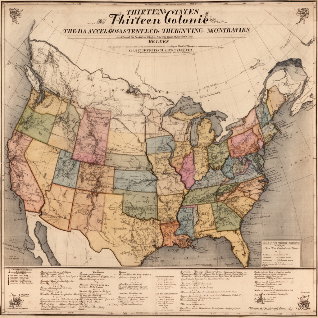 AI-generated illustration of Thirteen Colonies
