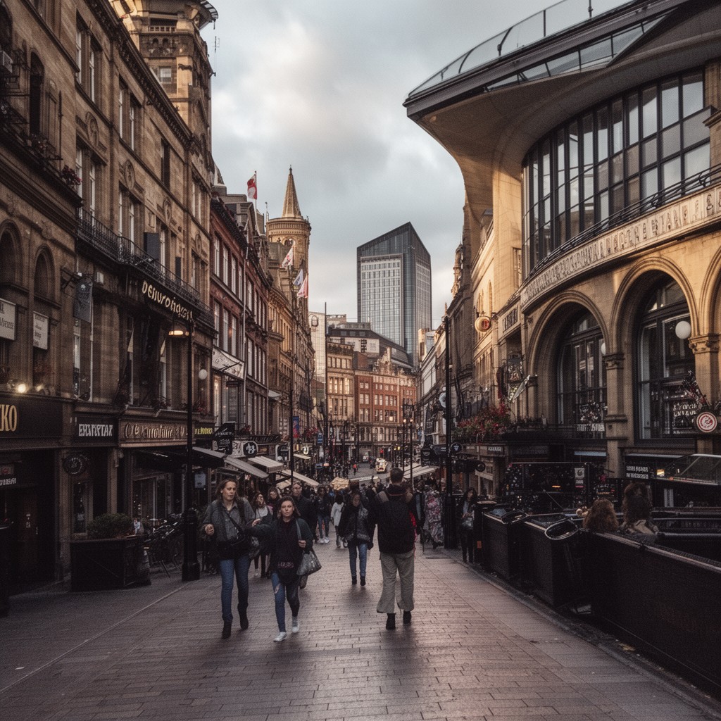 AI-generated illustration of Deansgate