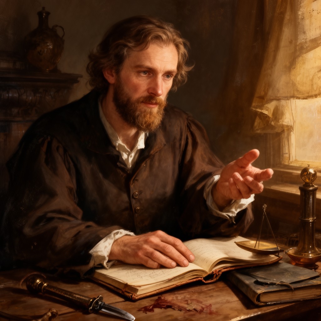 AI-generated illustration of Roger Chillingworth