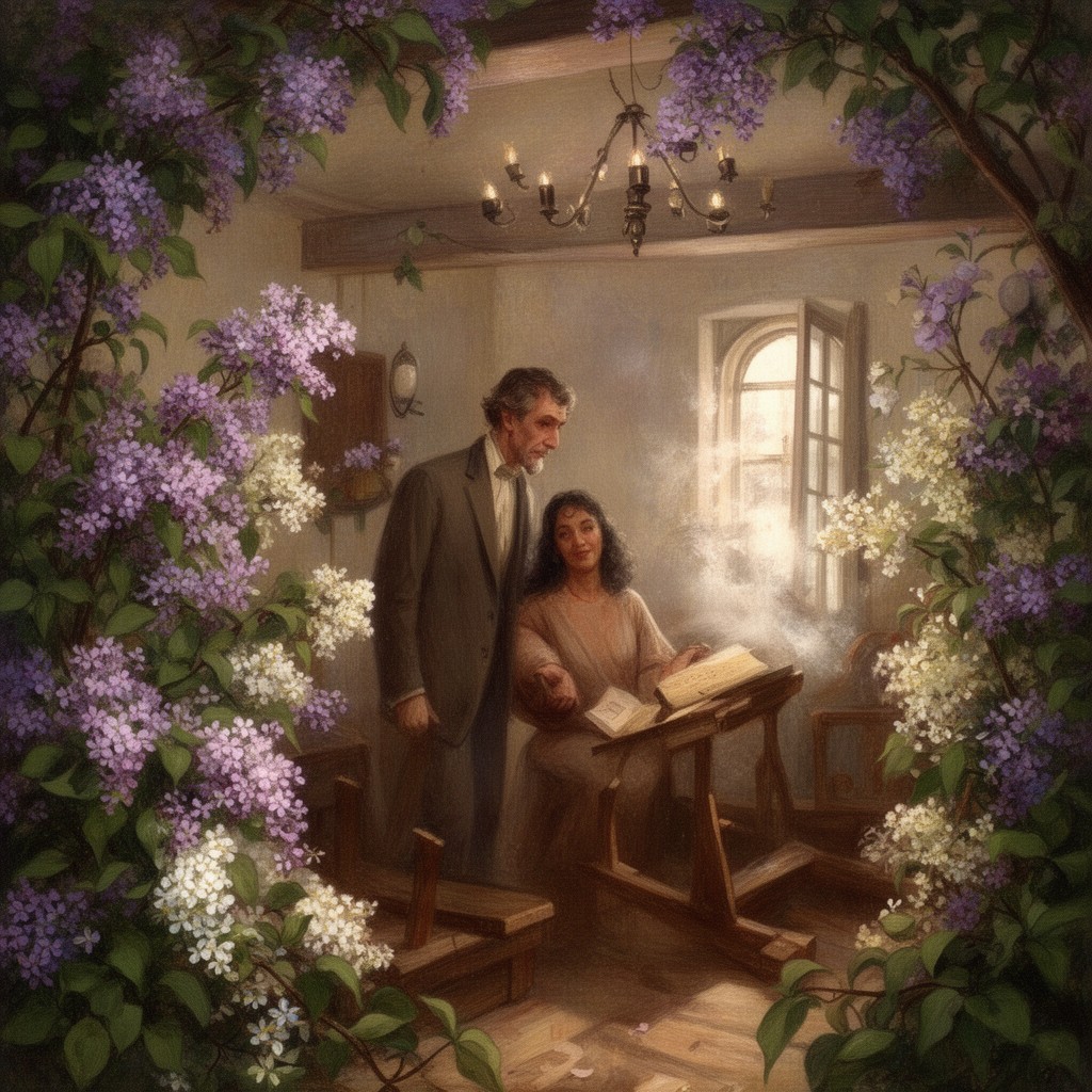 AI-generated illustration of When Lilacs Last in the Dooryard Bloom’d