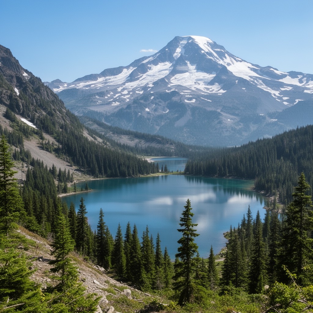 AI-generated illustration of Green Lakes Trail