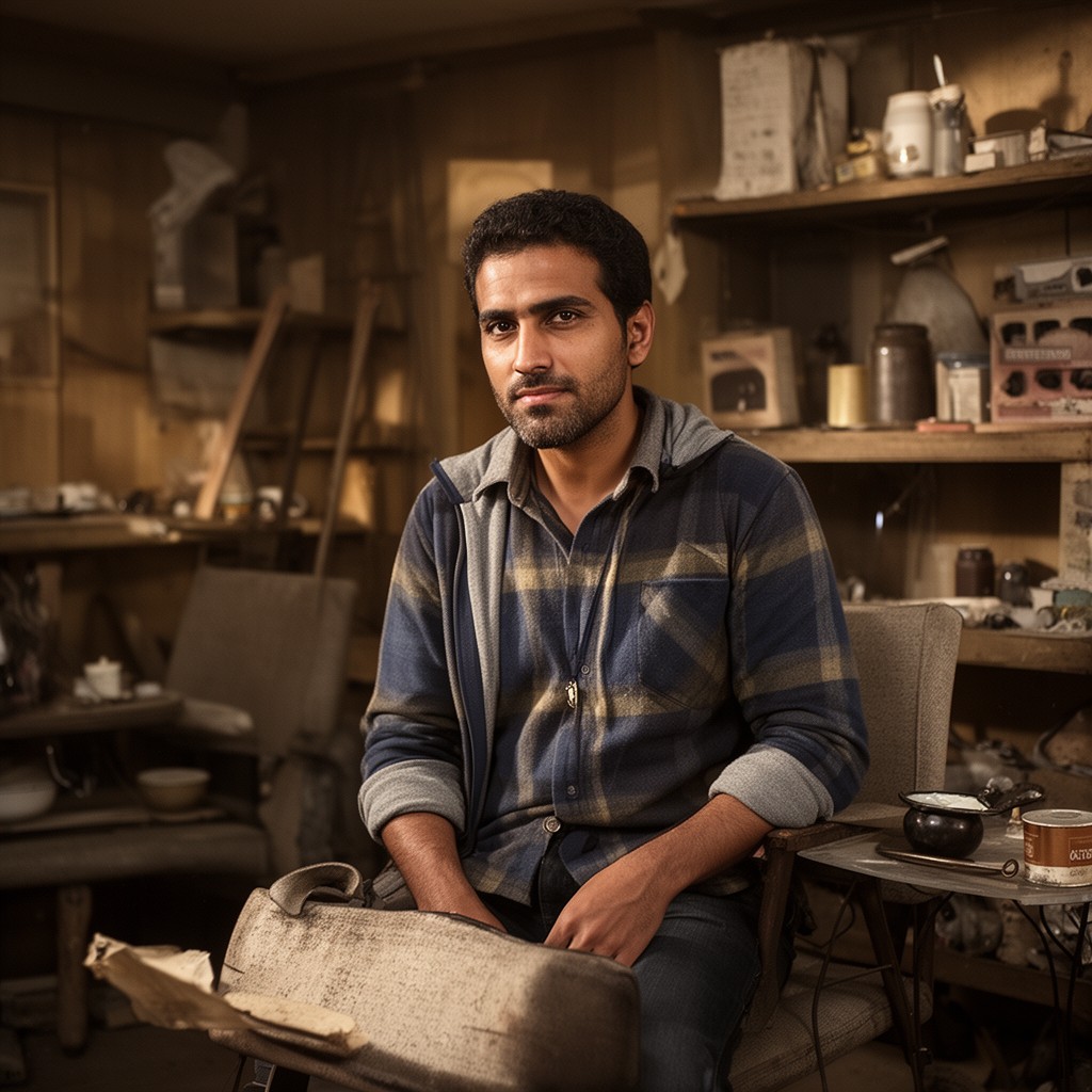 AI-generated illustration of Ramin Bahrani