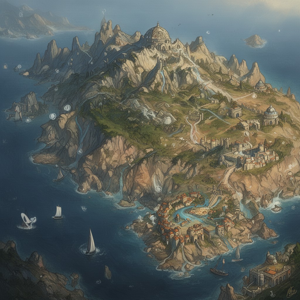 AI-generated illustration of Essos (fictional continent)
