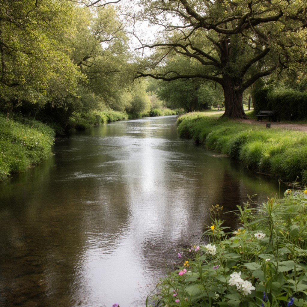 AI-generated illustration of River Wensum