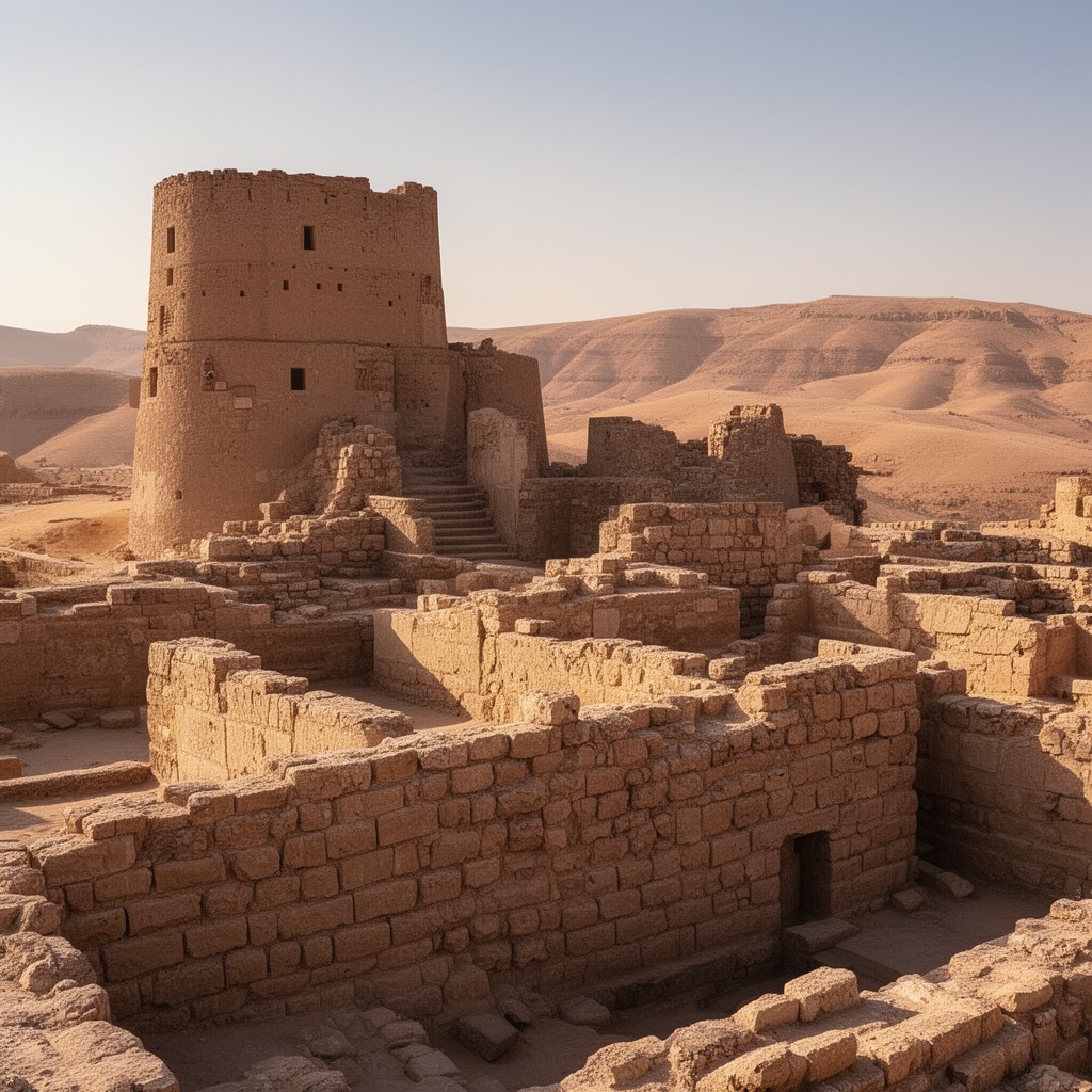 AI-generated illustration of Qasr Ibrim