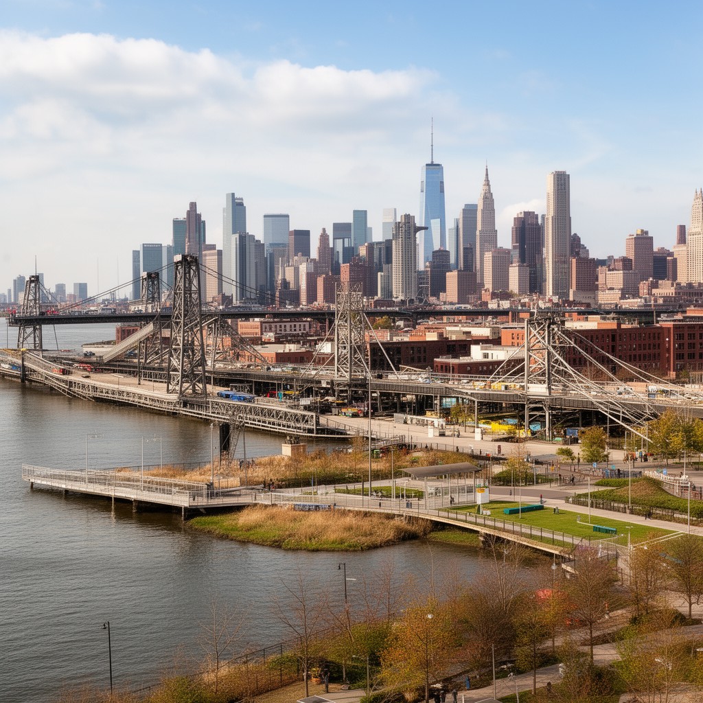 AI-generated illustration of Gantry Plaza State Park