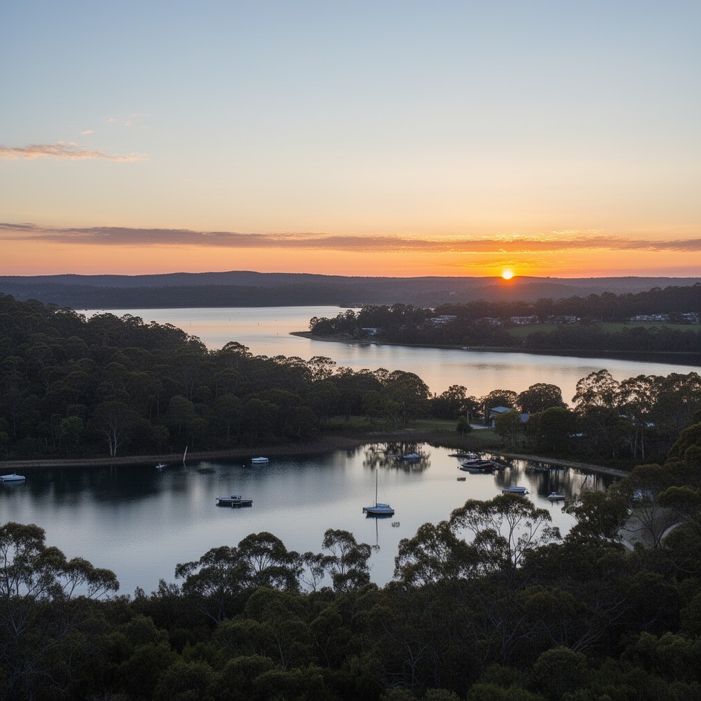 AI-generated illustration of Lake Munmorah