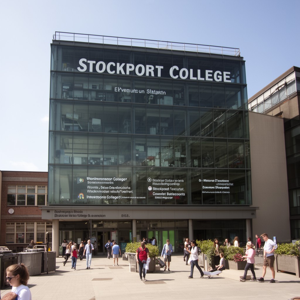 AI-generated illustration of Stockport College
