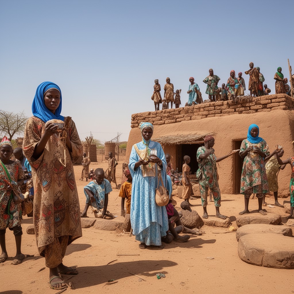 AI-generated illustration of Hausa people