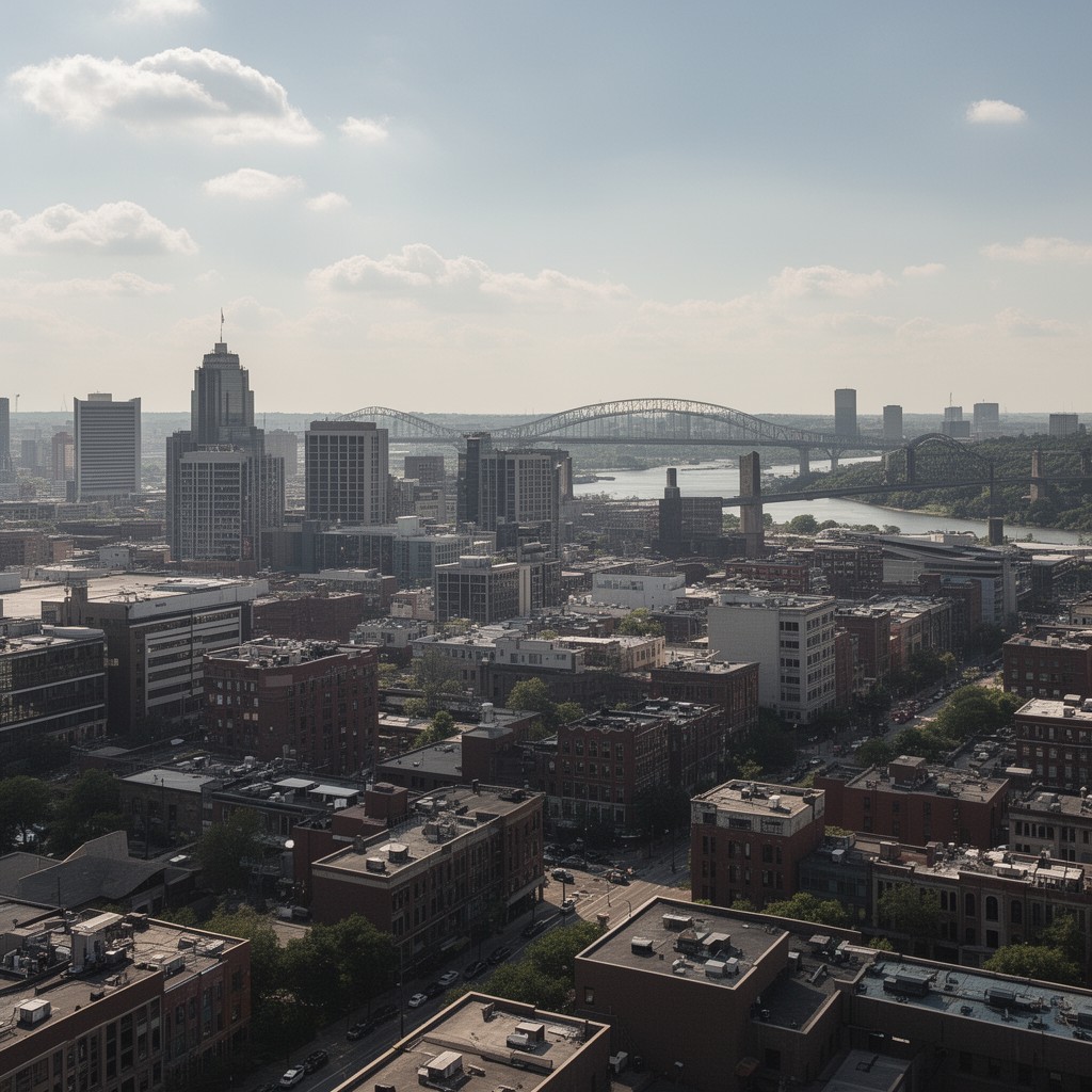 AI-generated illustration of Cincinnati metropolitan area