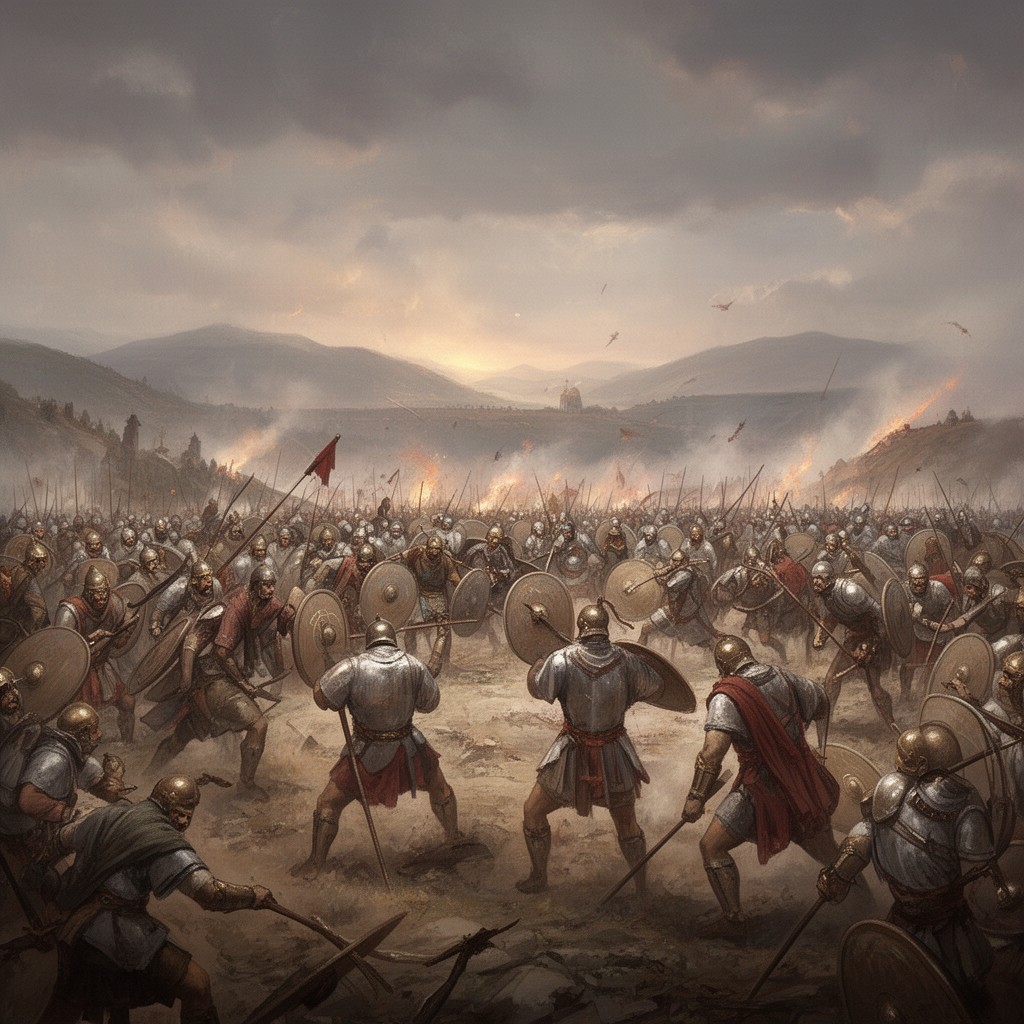 AI-generated illustration of Battle of Pollentia