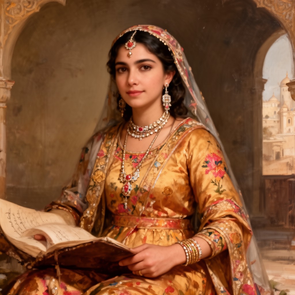 AI-generated illustration of Gulbadan Begum