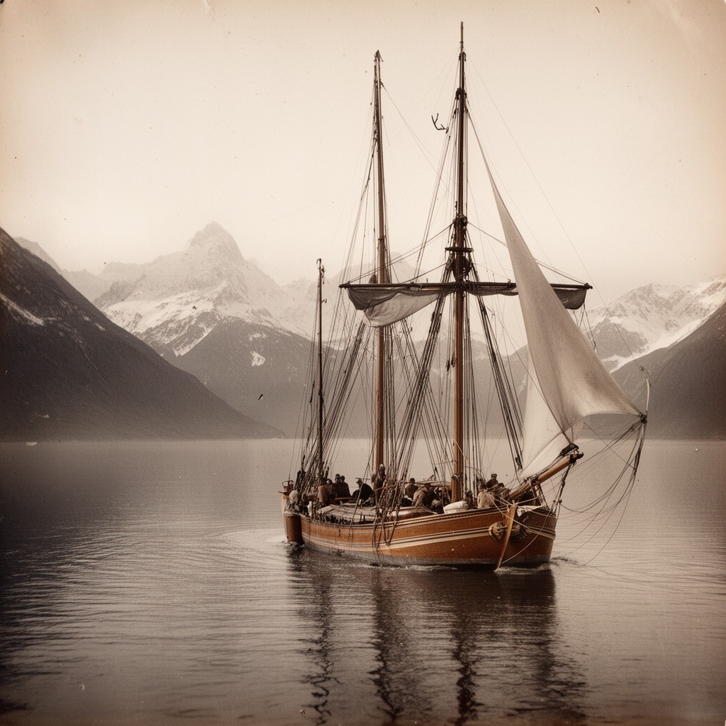 AI-generated illustration of Amundsen Gjøa expedition