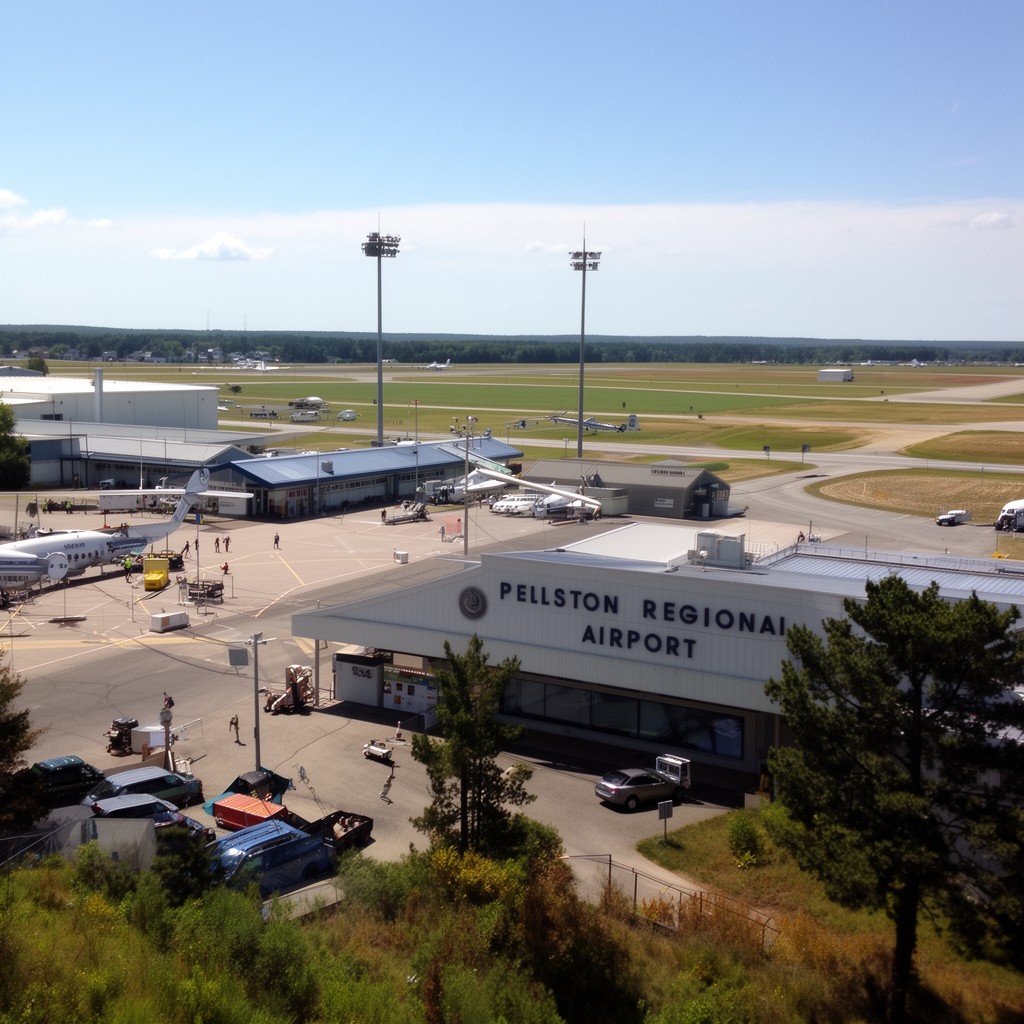 AI-generated illustration of Pellston Regional Airport (nearby primary commercial airport)