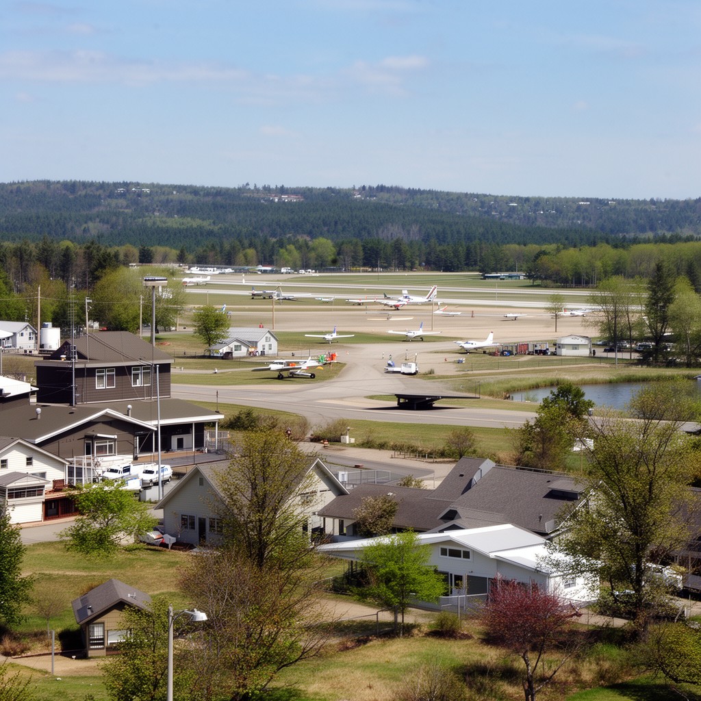 AI-generated illustration of Harbor Springs Municipal Airport (nearby general aviation)