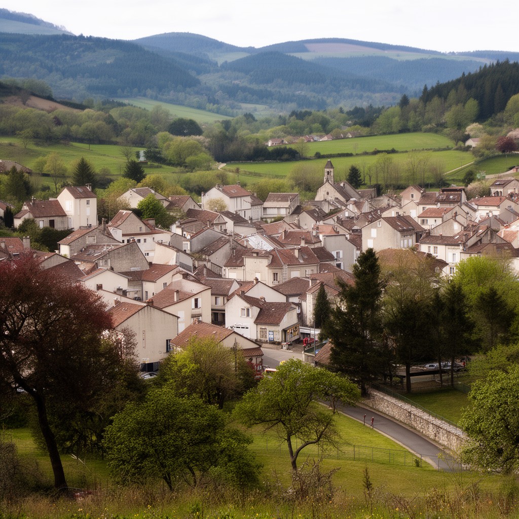 AI-generated illustration of Chavaniac-Lafayette, Auvergne, France