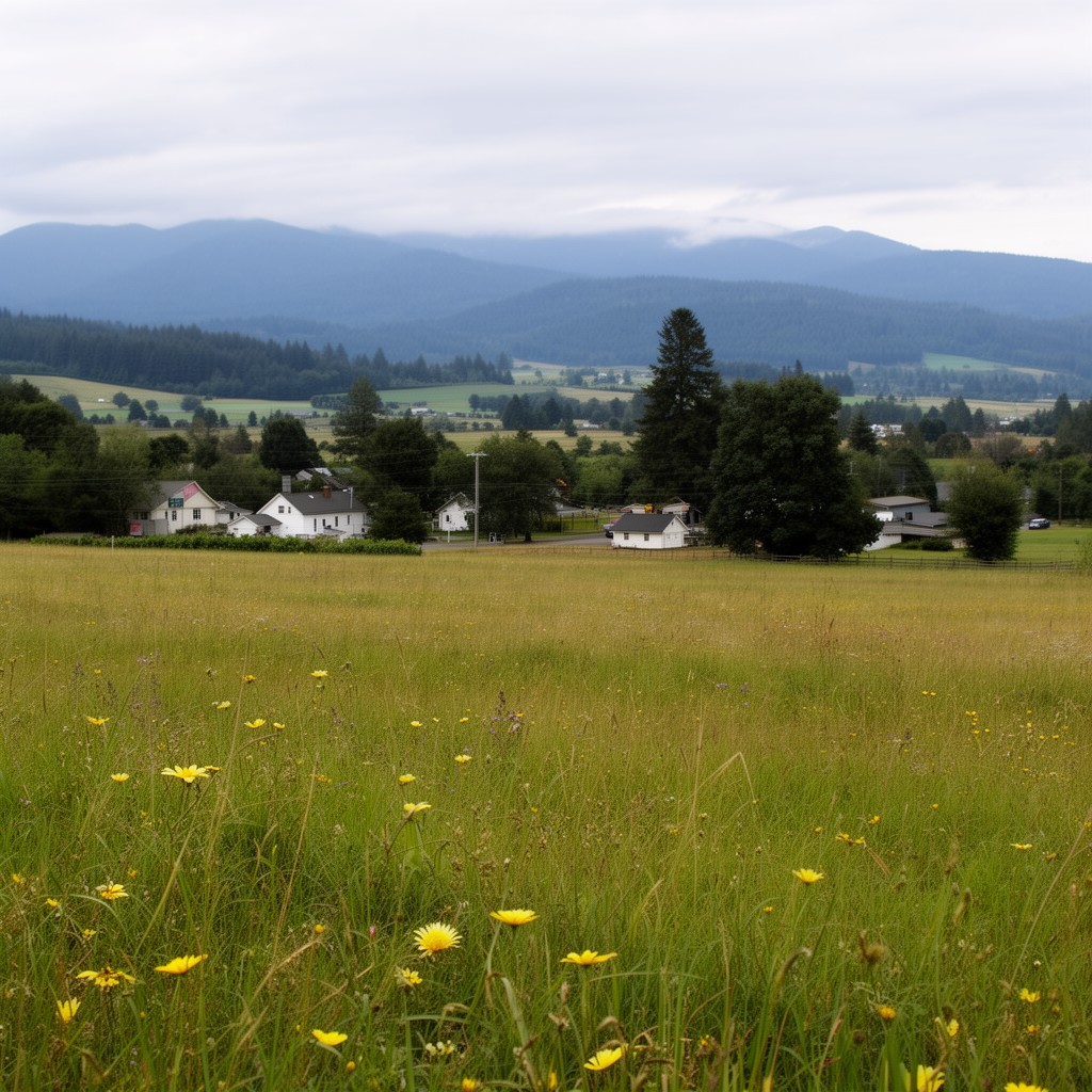 AI-generated illustration of Kings Valley, Oregon