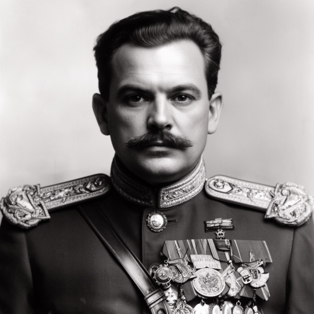 AI-generated illustration of Lavr Kornilov