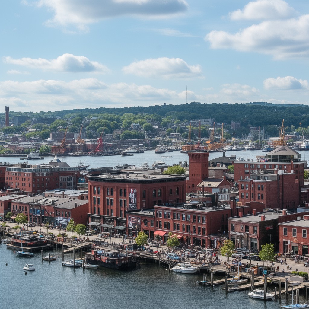 AI-generated illustration of Portland, Maine