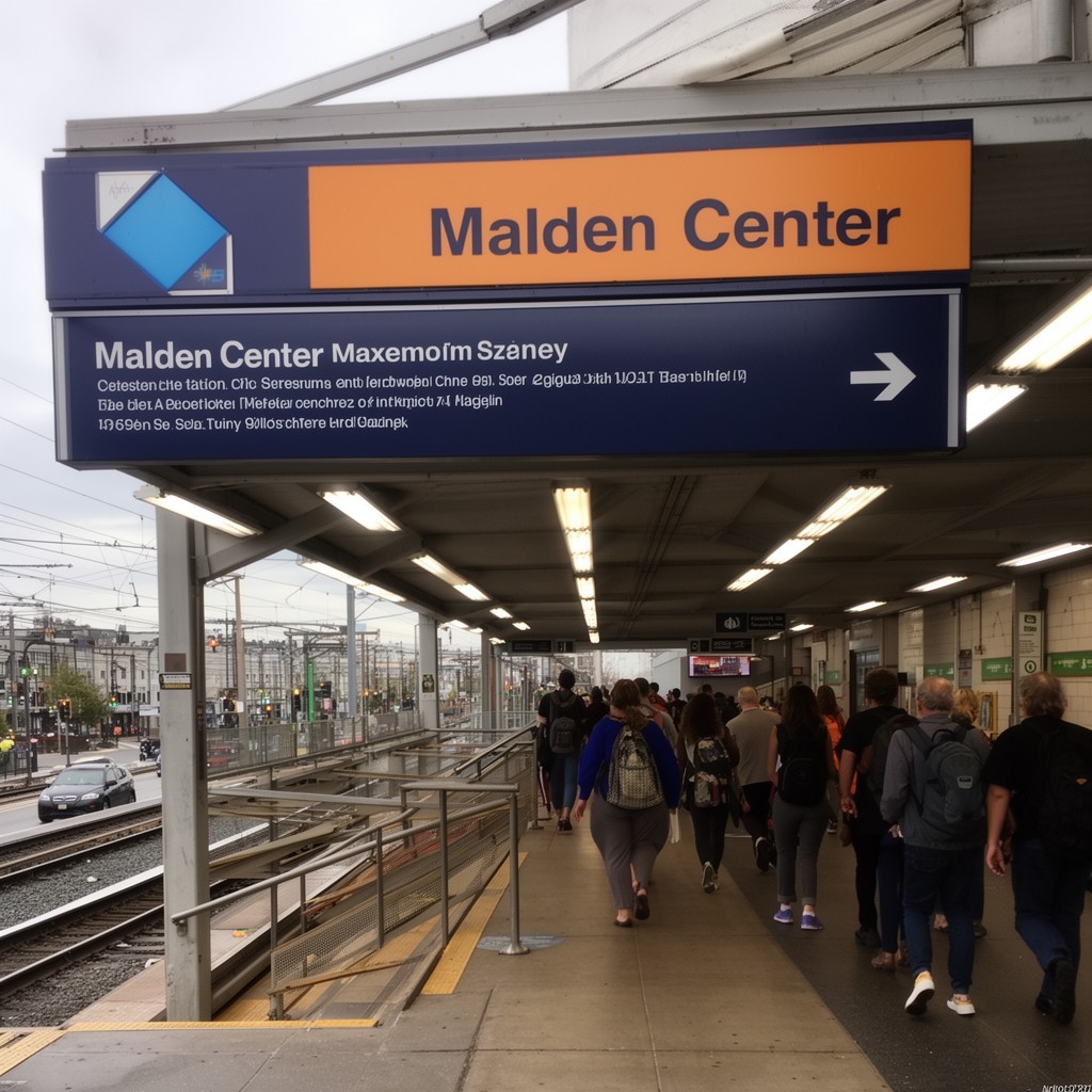 AI-generated illustration of Malden Center station