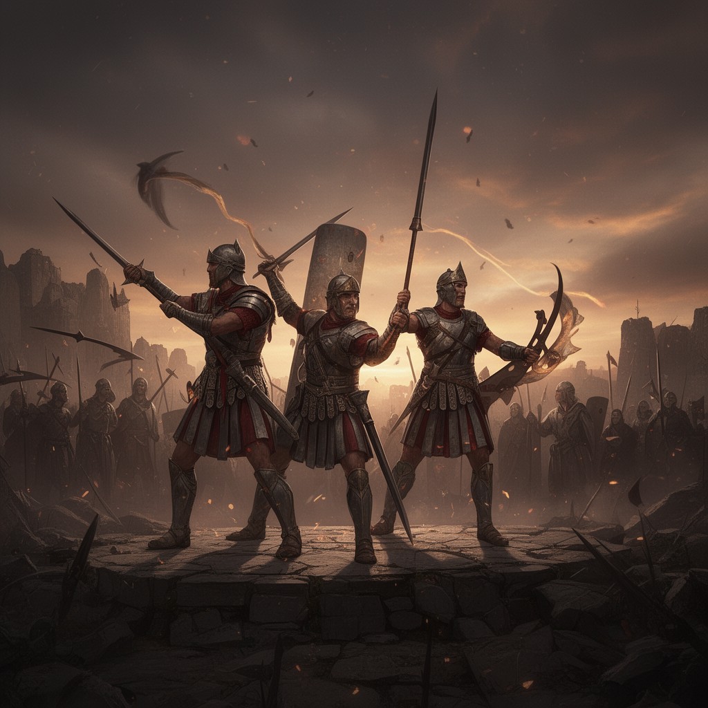 AI-generated illustration of Horatii brothers