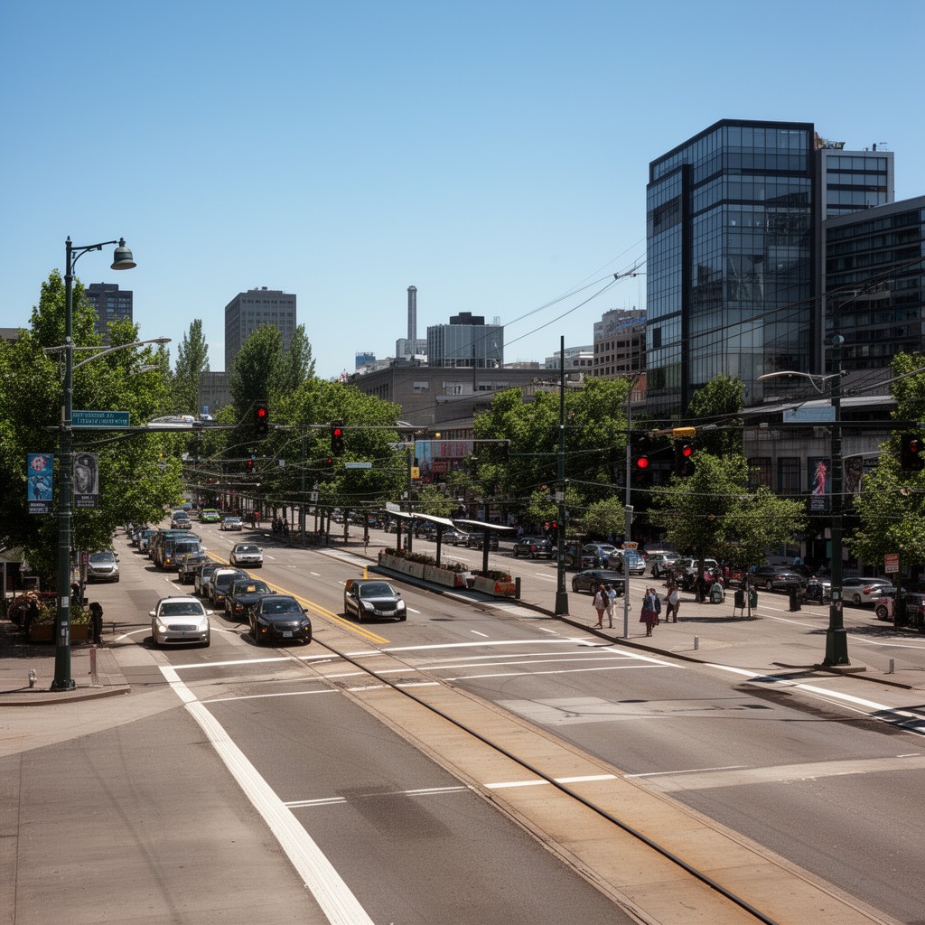 AI-generated illustration of Northeast Multnomah Street