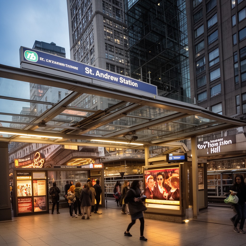 AI-generated illustration of St. Andrew station