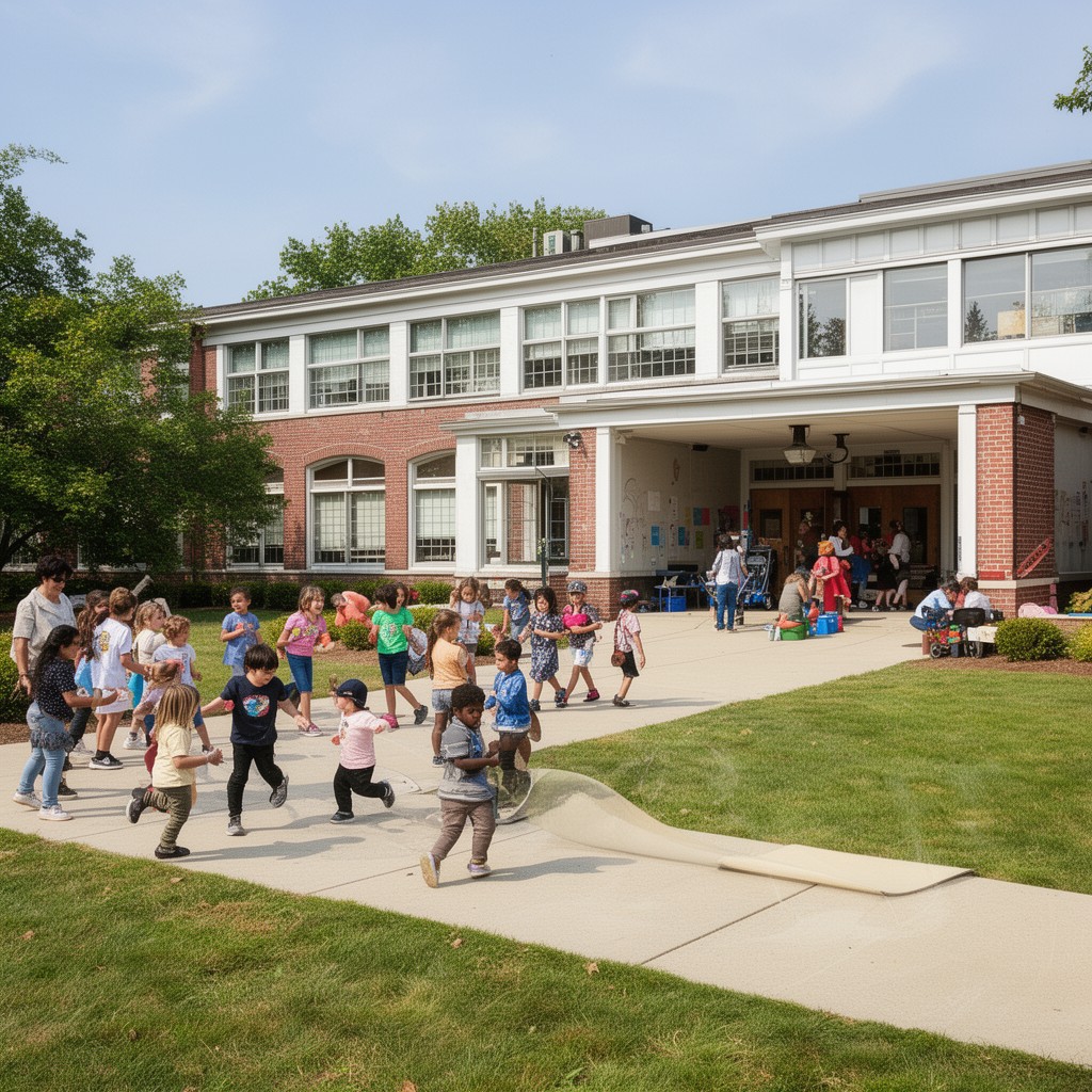 AI-generated illustration of Lincoln-Eliot Elementary School