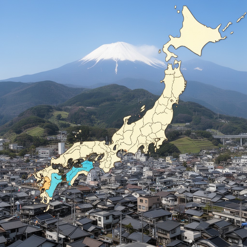AI-generated illustration of western Japan