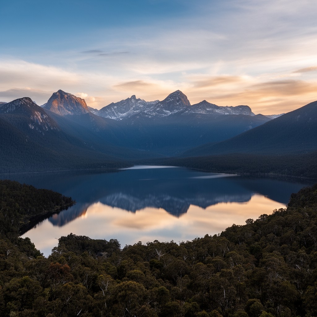AI-generated illustration of Cradle Mountain-Lake St Clair National Park