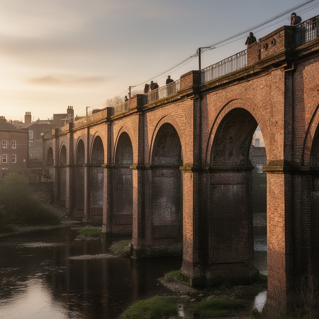 AI-generated illustration of Stockport Viaduct