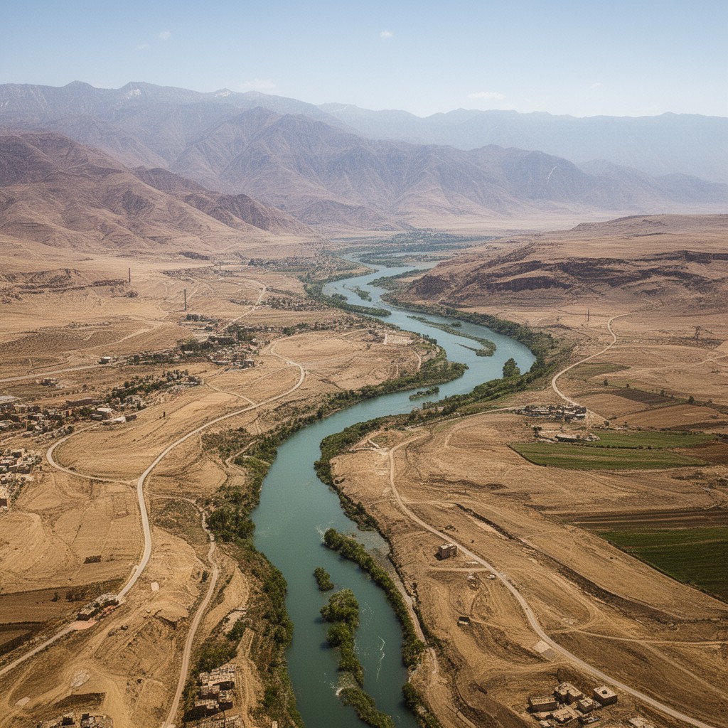 AI-generated illustration of Tigris–Euphrates river system