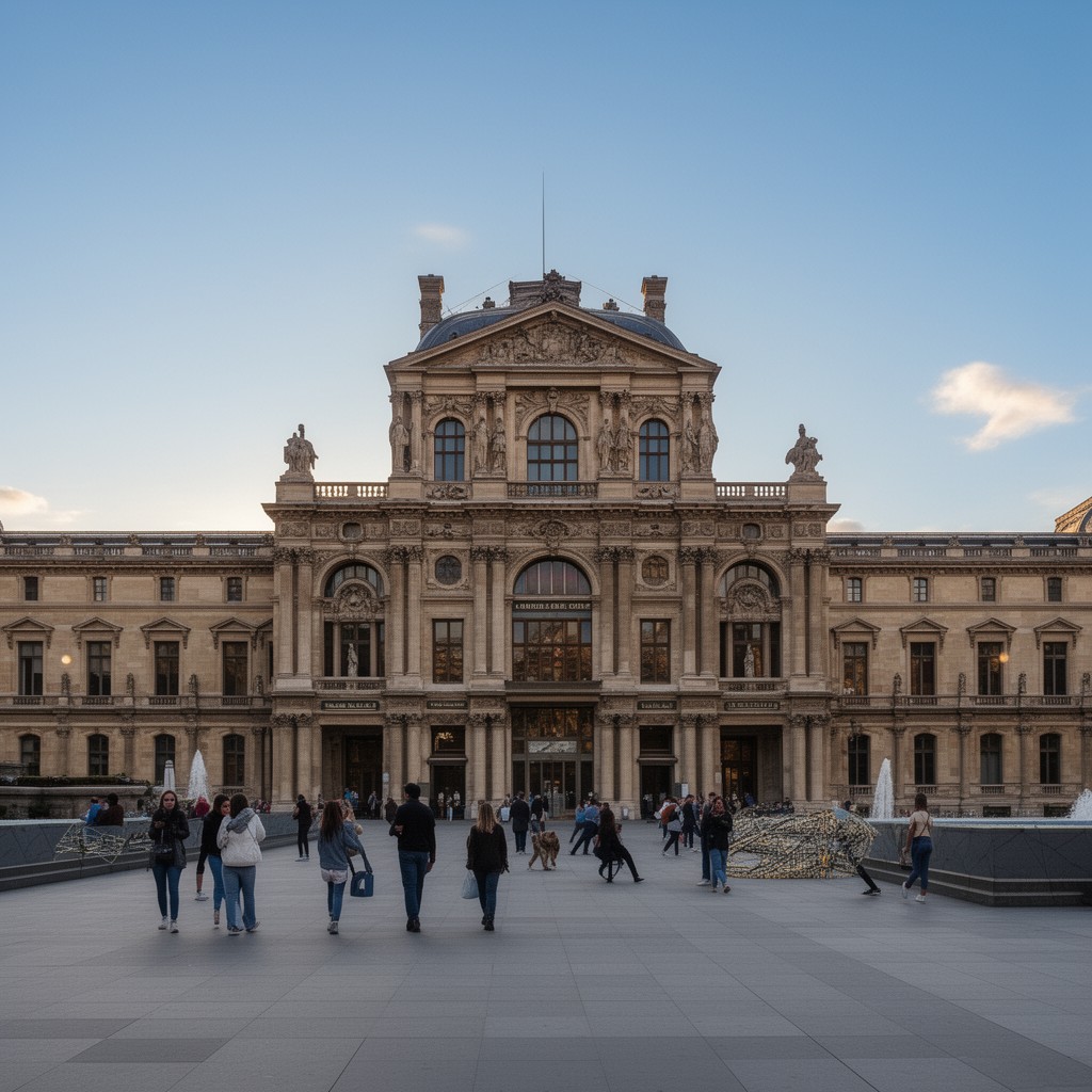 AI-generated illustration of Louvre Museum