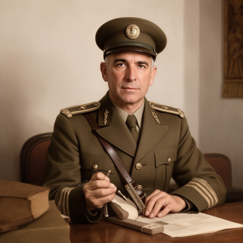 AI-generated illustration of Vicente Rojo Lluch