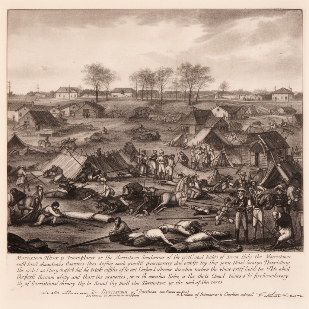 AI-generated illustration of Morristown encampments