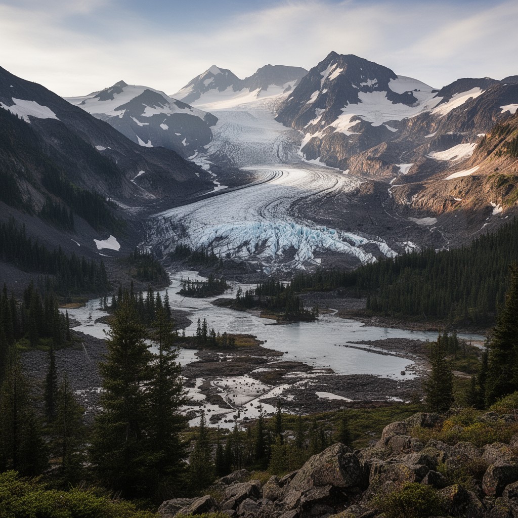 AI-generated illustration of Collier Glacier