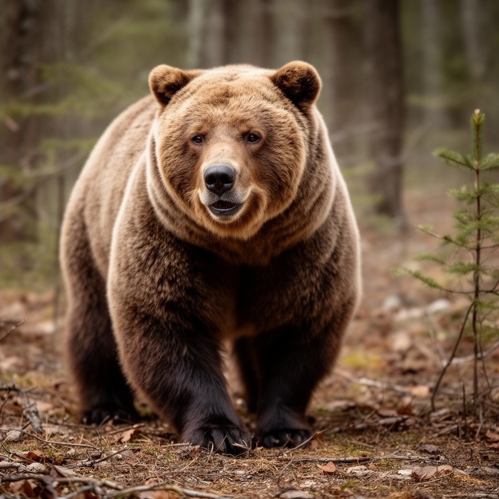 AI-generated illustration of Ussuri brown bear