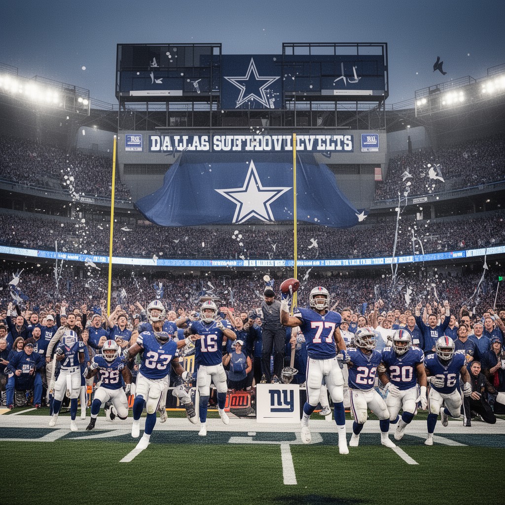AI-generated illustration of Dallas Cowboys–New York Giants rivalry