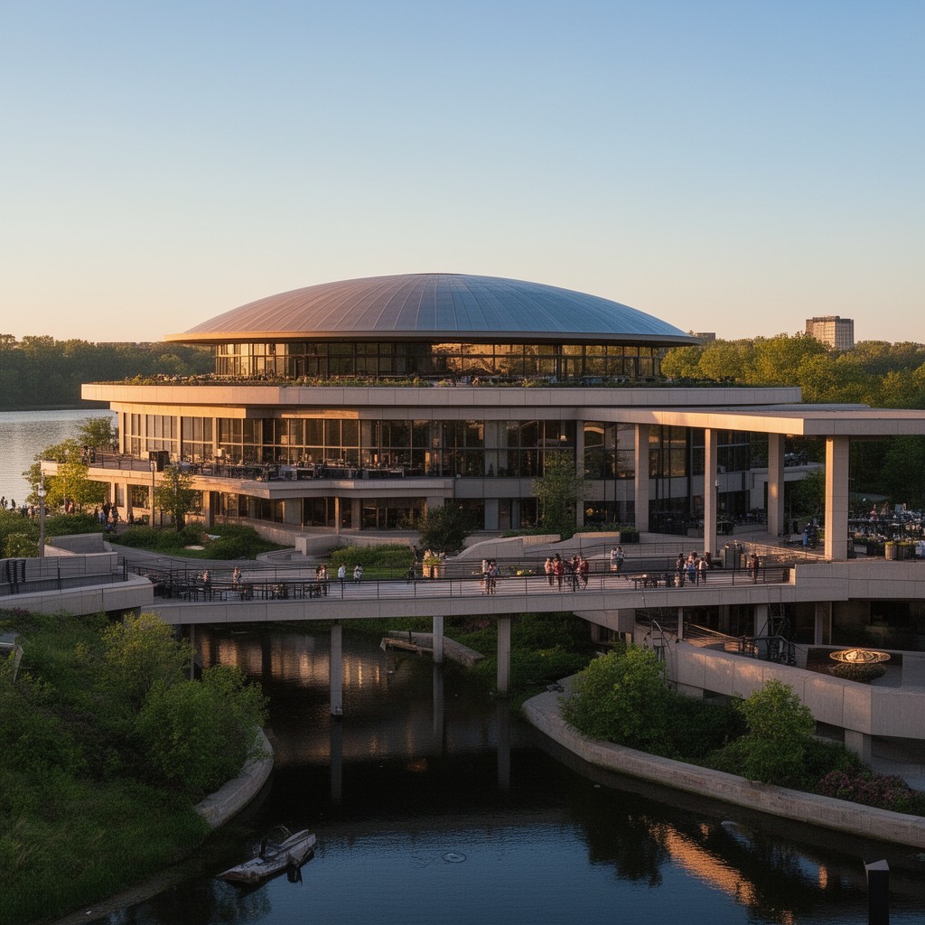 AI-generated illustration of Monona Terrace Community and Convention Center