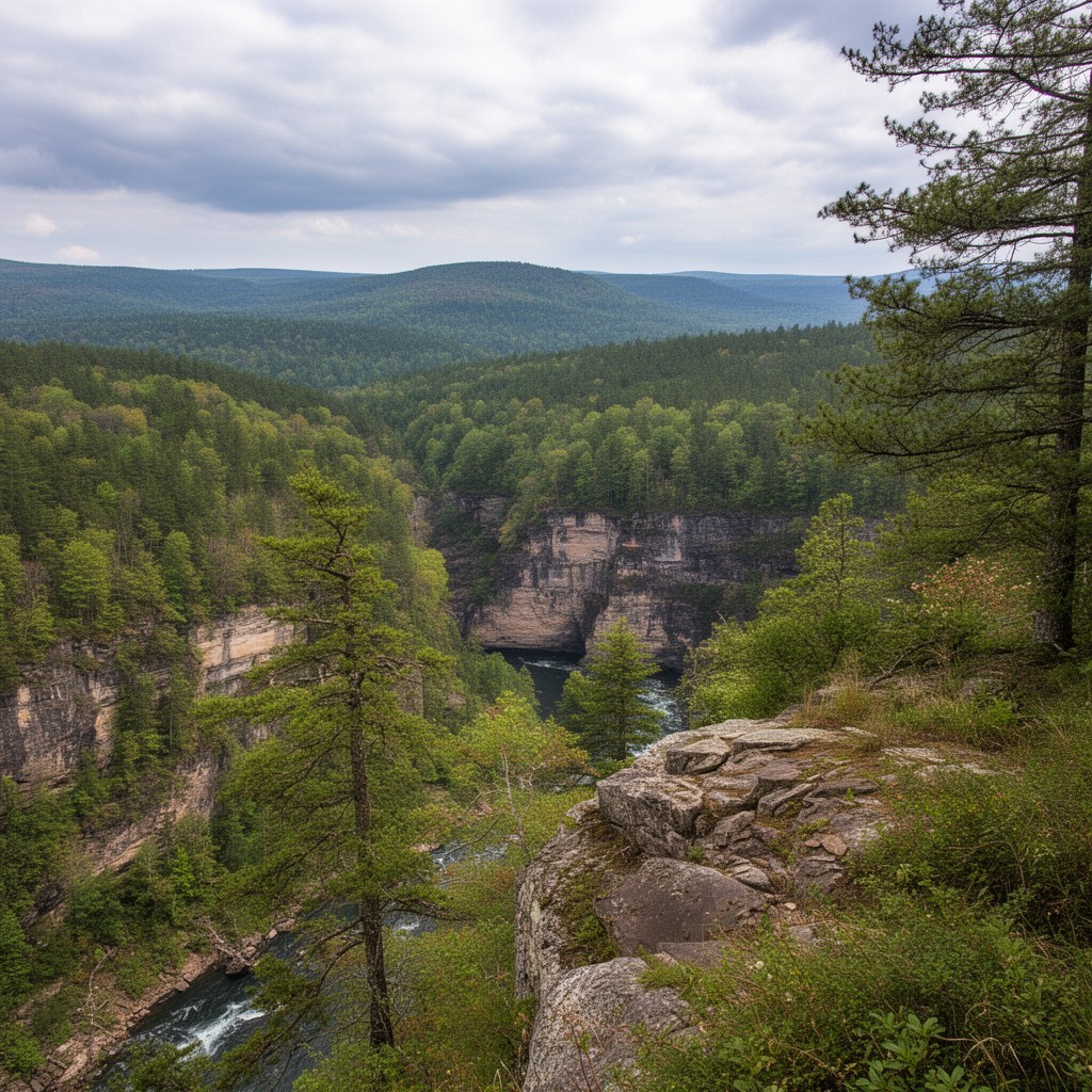 AI-generated illustration of Finger Lakes National Forest