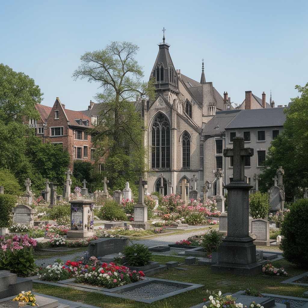 AI-generated illustration of Brussels Town Cemetery