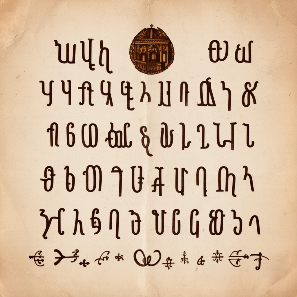 AI-generated illustration of Armenian alphabet