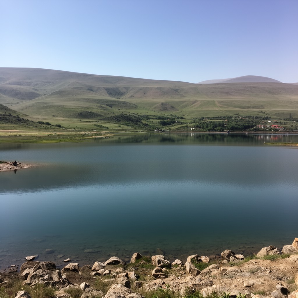 AI-generated illustration of Lake Sevan
